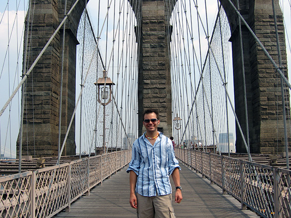 nate michals on brooklyn bridge