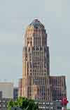 buffalo ny city hall sunlit from marina